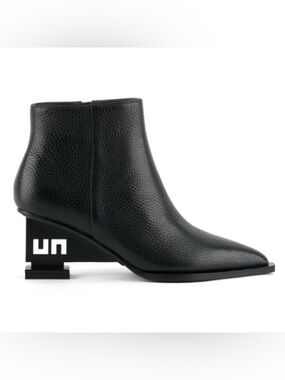 UNITED NUDE Brand New UN Bootie MD Black Cutout Wedge Heel Nappa Leather NIB